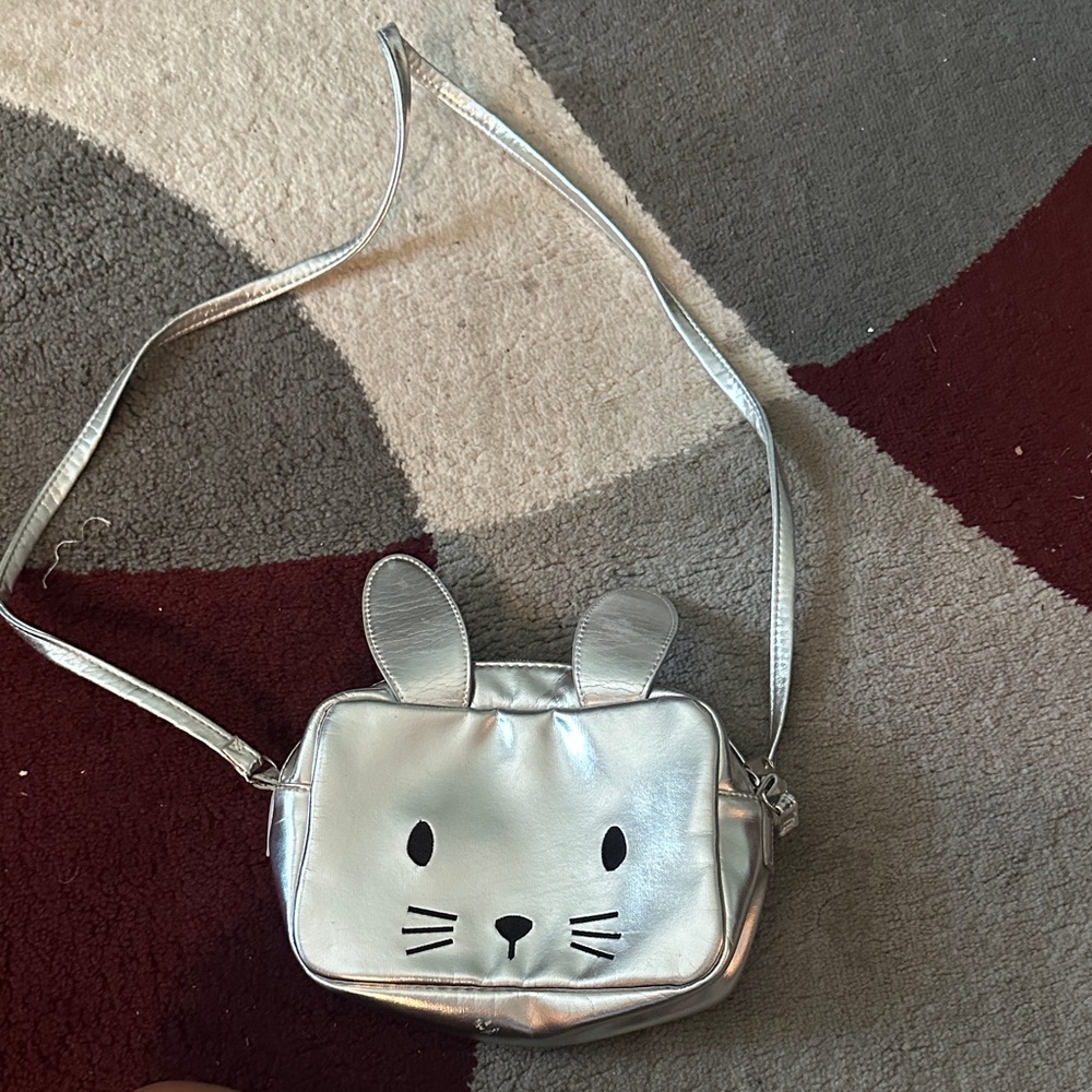 Cat & Jack Silver Bunny Kids Bag